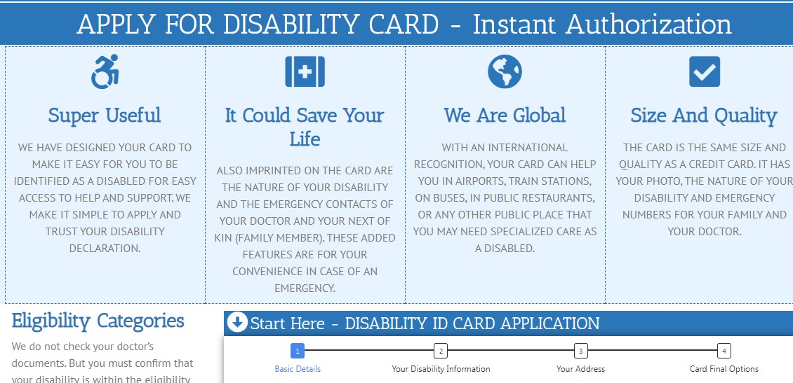 A reference guide to obtaining and using a disability card.